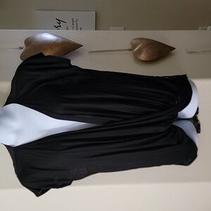 Blush Black Drape Front with Sheer Flower Lace Back Top Size 1X NWOT